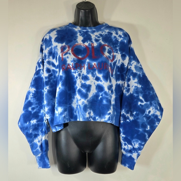 Polo Ralph Lauren Tops - POLO RALPH LAUREN FRENCH TERRY BATIK CROPPED SWEATSHIRT.